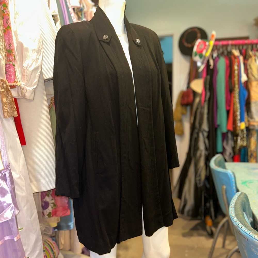 Mid Century Black Swing Coat